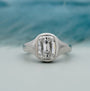 Old Mine Cushion Cut Diamond Ring bezel set white gold