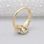 Antiquecut three stone pear engagement ring