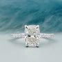 Cushion cut pave engagement ring in white gold