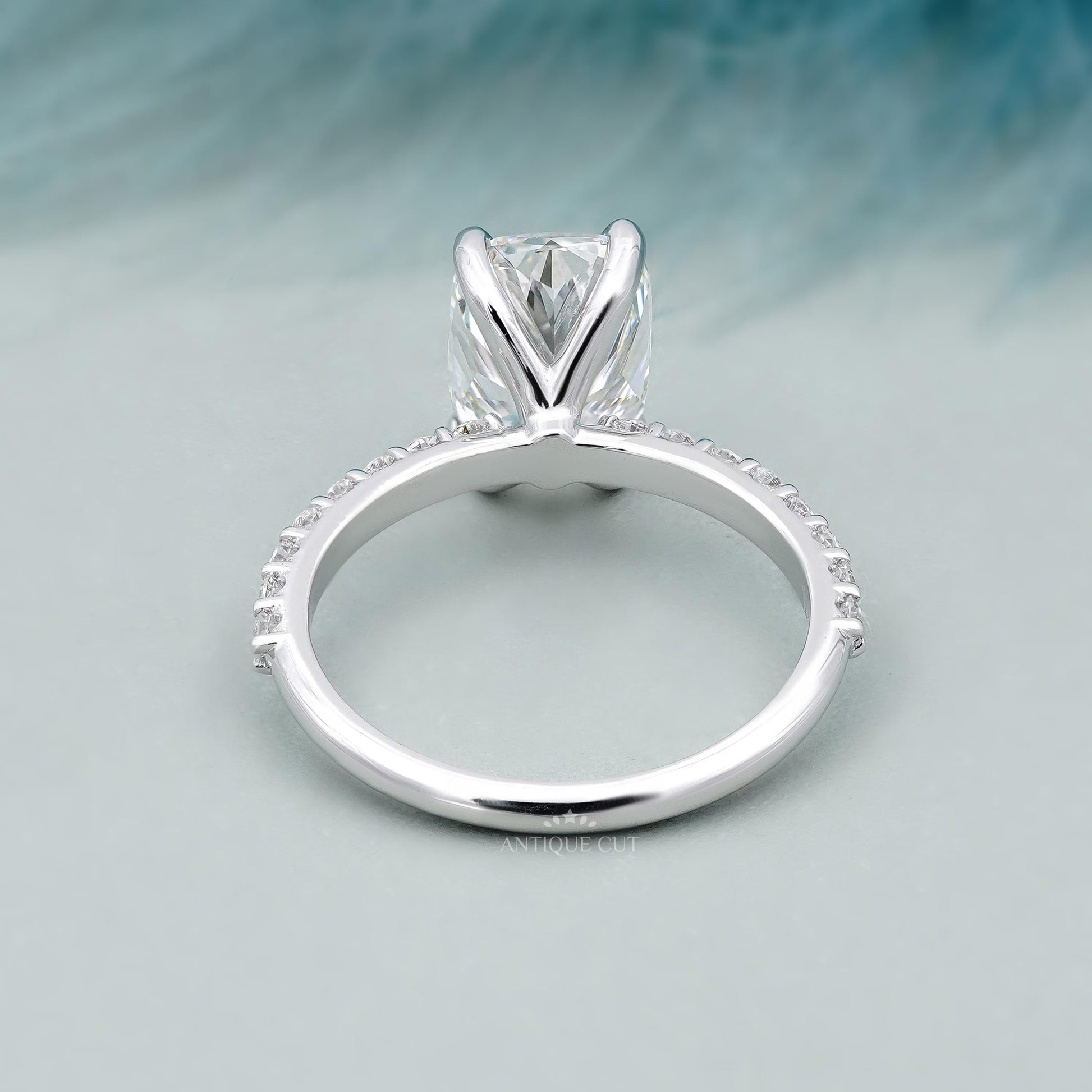 IGI certified cushion diamond engagement ring