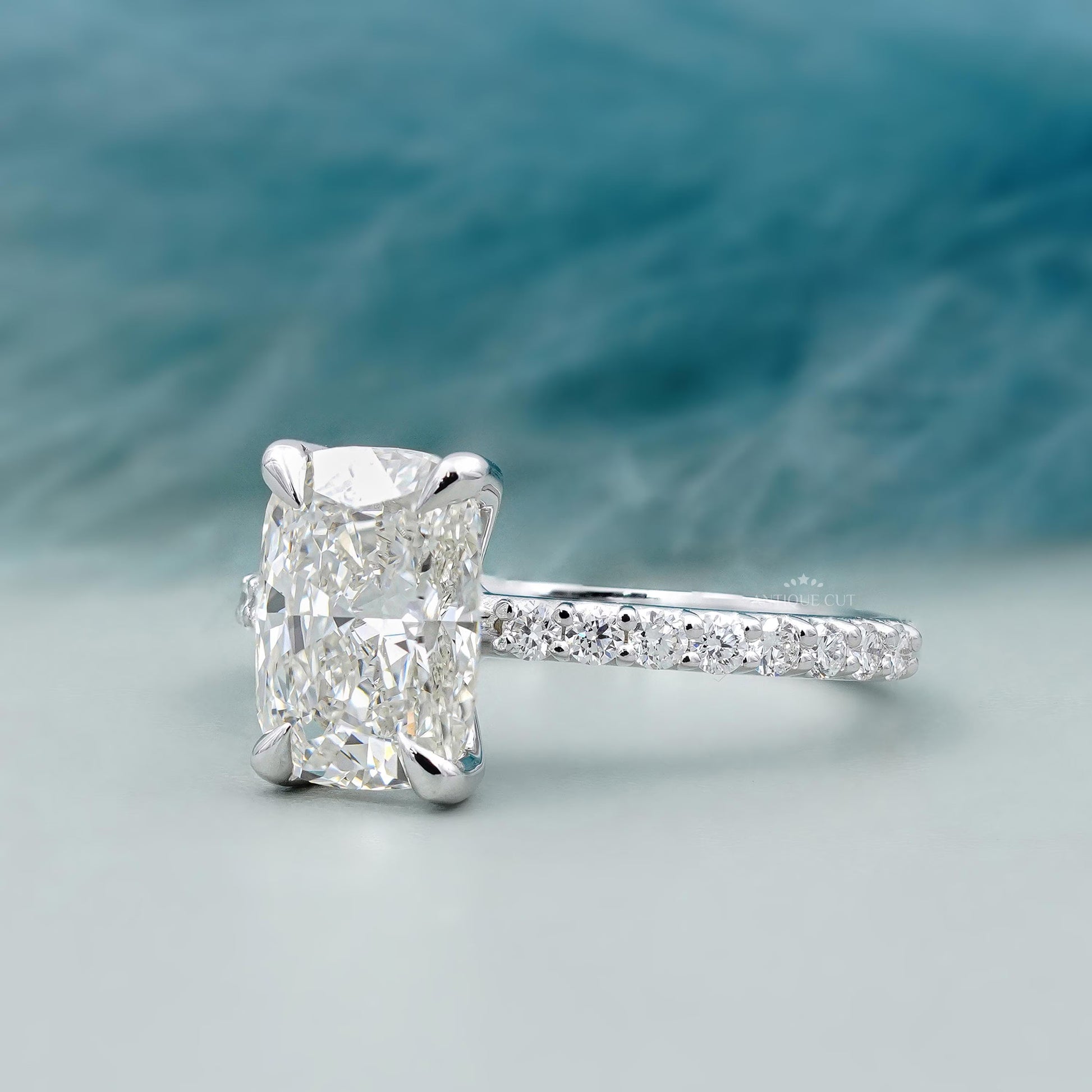 IGI certified cushion diamond engagement ring
