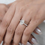Luxury cushion cut engagement ring white gold