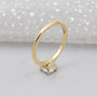 IGI certified cushion diamond ring in yellow gold
