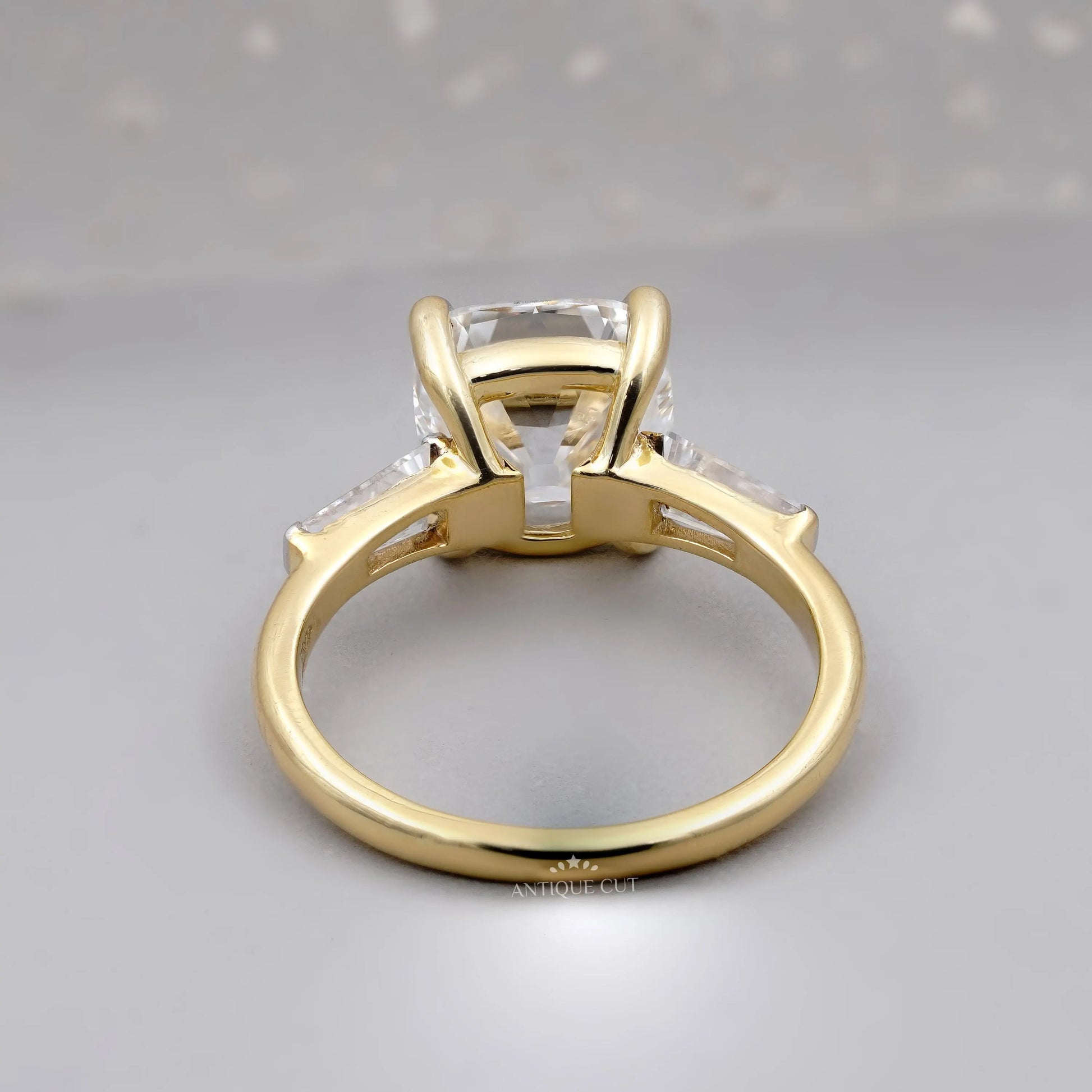 Vintage style old mine cushion diamond ring
