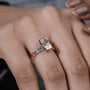 Rose gold engagement ring with bezel style
