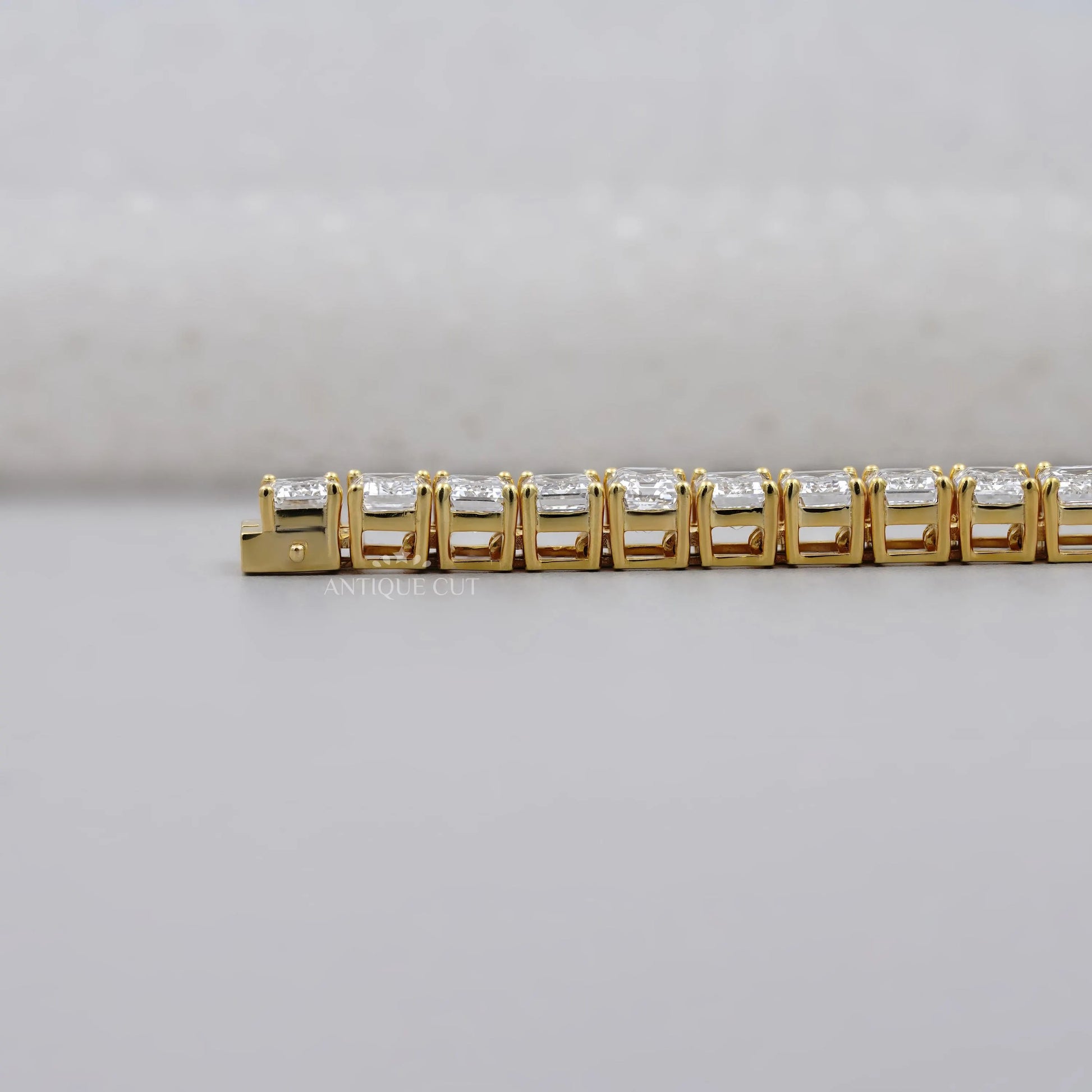 25.90 TCW Emerald Cut Lab Grown Diamond Tennis Bracelet | IGI Certified | White |Yellow |Rose Gold