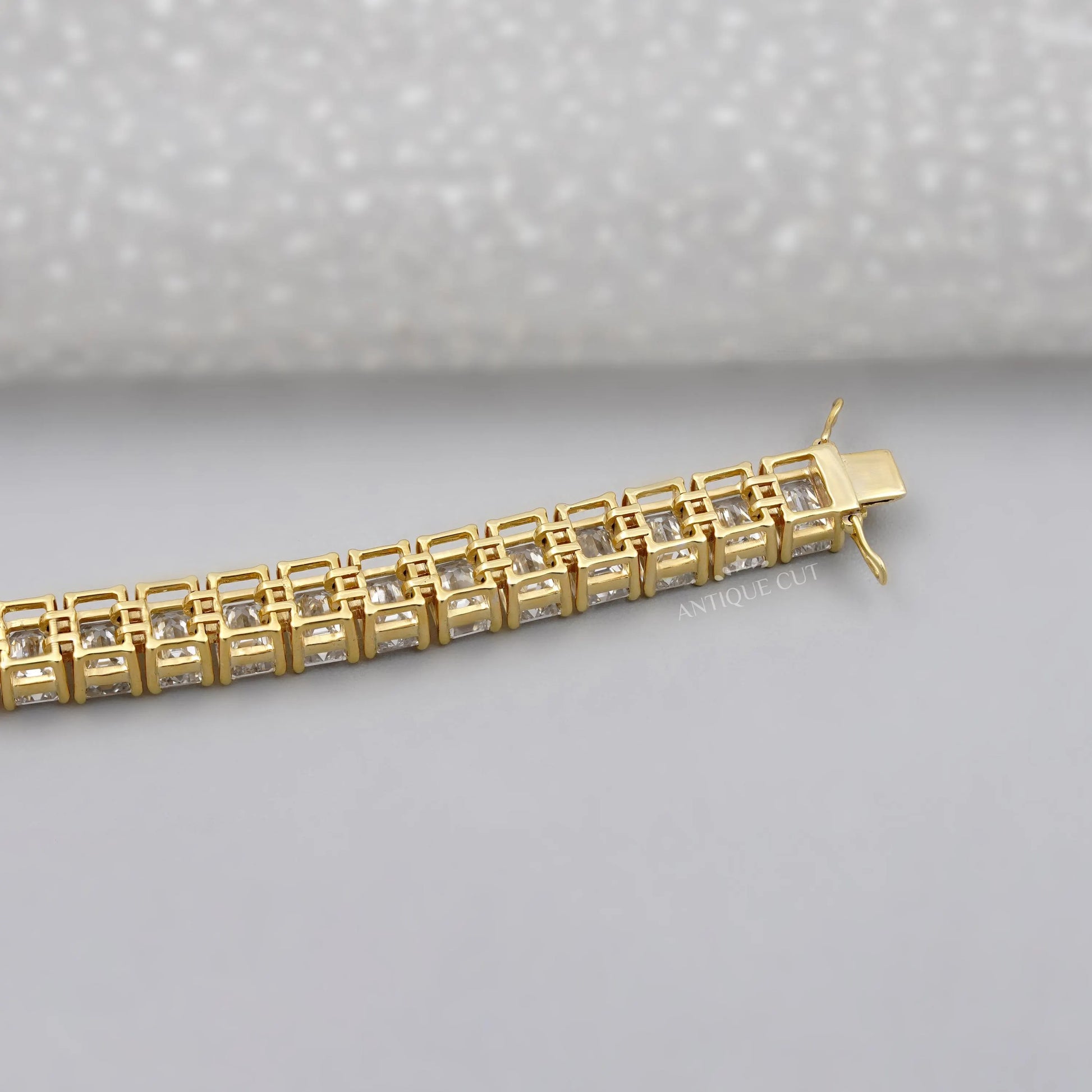 25.90 TCW Emerald Cut Lab Grown Diamond Tennis Bracelet | IGI Certified | White |Yellow |Rose Gold