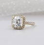 IGI certified cushion diamond halo ring