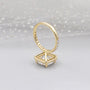 Antiquecut cushion halo engagement ring yellow gold