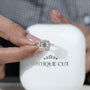 Elegant cushion diamond ring with 4 prong setting