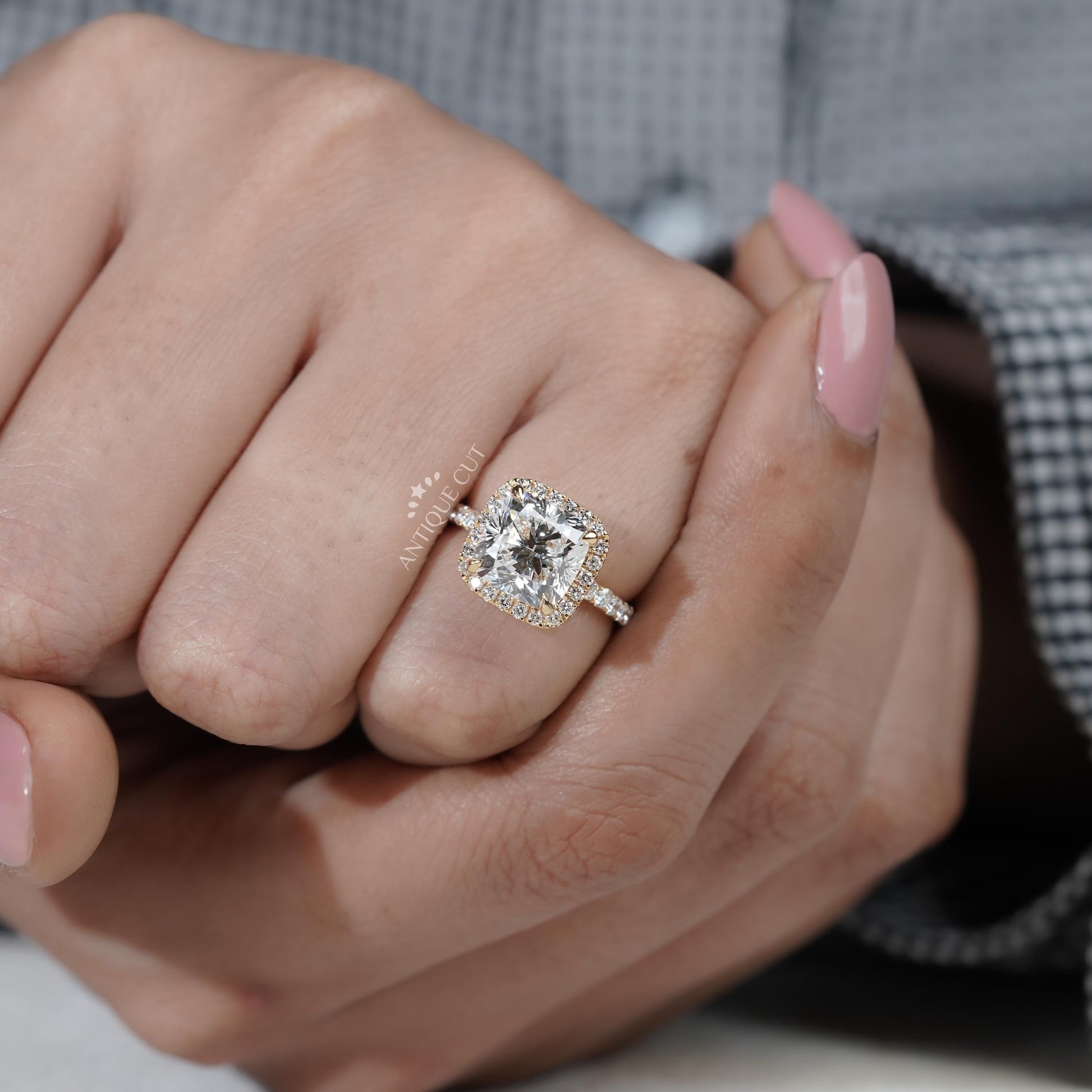 Diamond ring on a finger