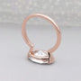 3.00TCW Oval Diamond Half Bezel Set Rose Gold Engagement Ring
