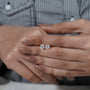 Round diamond earrings in 4 prong setting