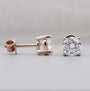 Rose gold round diamond stud earrings