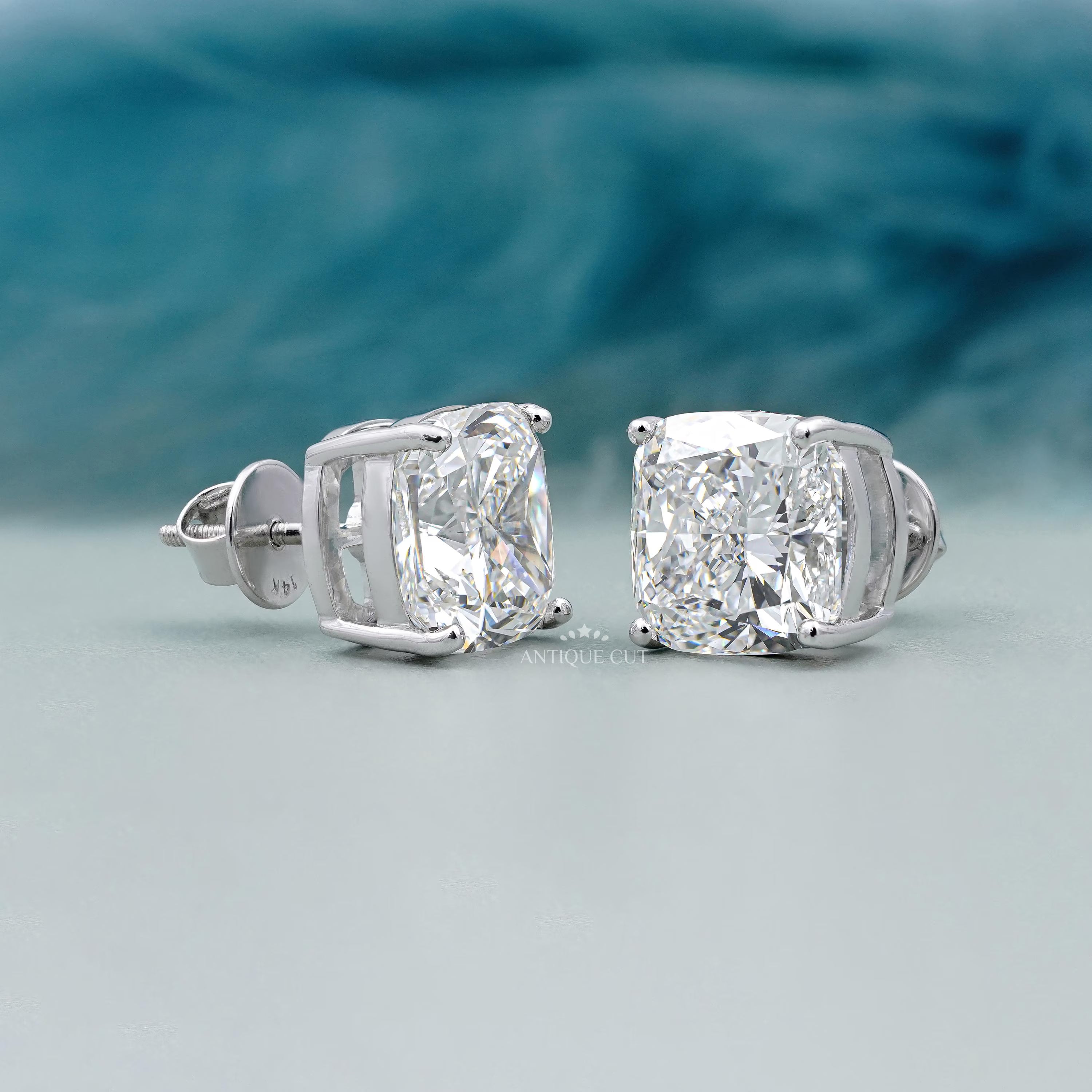 13.80 TCW Cushion Cut Diamond Stud Earrings– IGI Certified