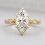 Marquise cut hidden halo vintage engagement ring