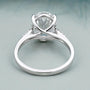 Pave band with solitaire oval diamond ring