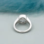 Lab grown old mine cushion diamond ring white gold