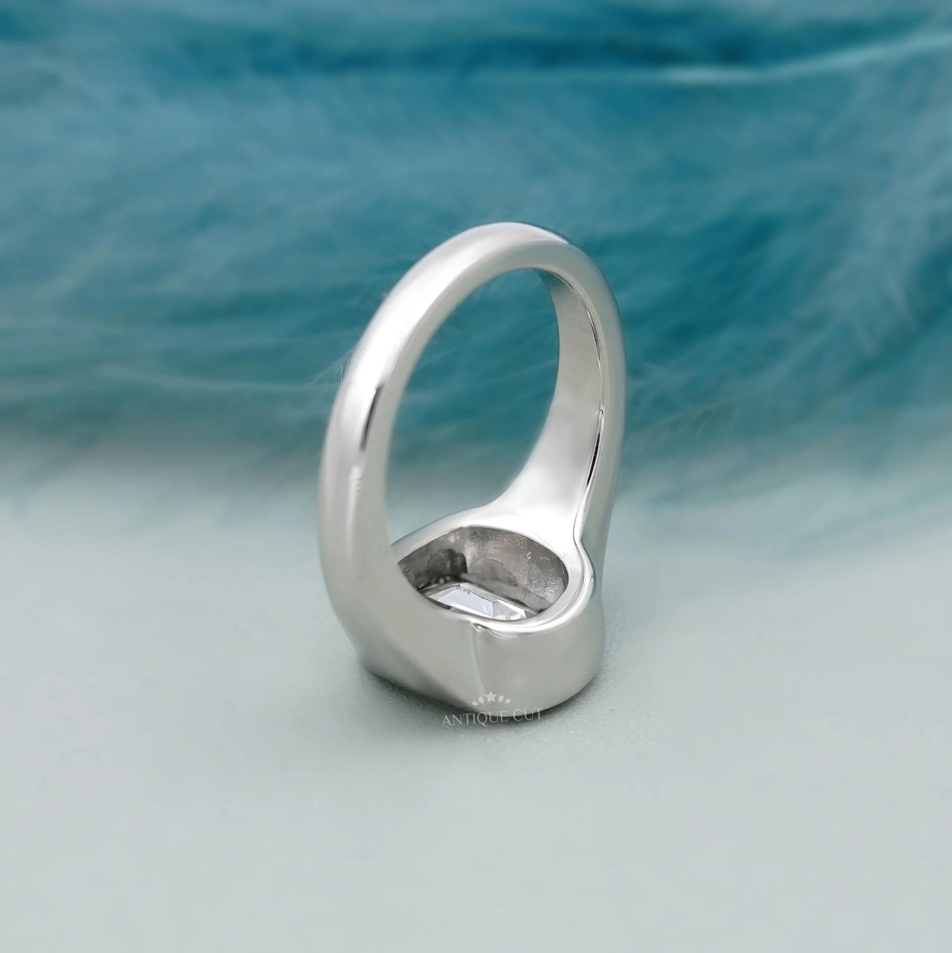 Antique cut old mine cushion diamond ring