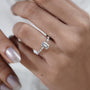 Contemporary emerald cut engagement ring

