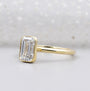 Bezel set emerald solitaire engagement ring