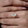 Gold ring with a large diamond on a hand
