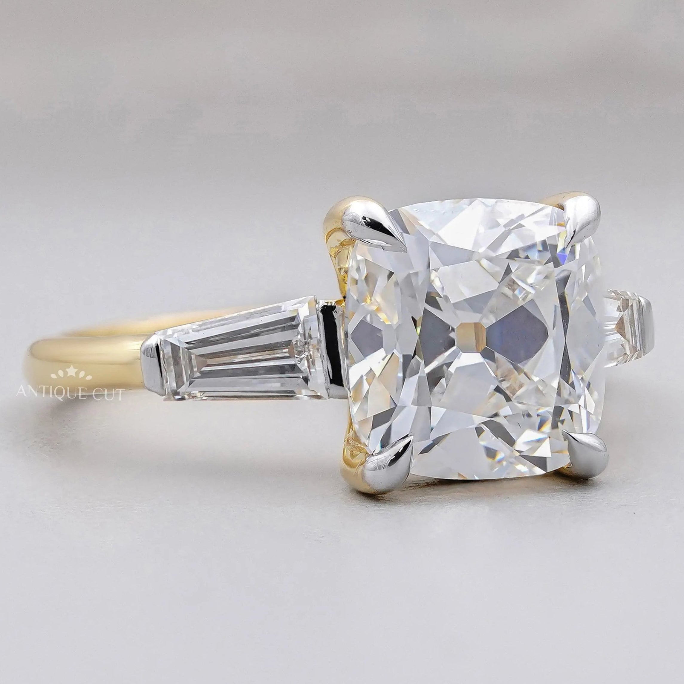 IGI certified old mine cushion cut engagement ring
