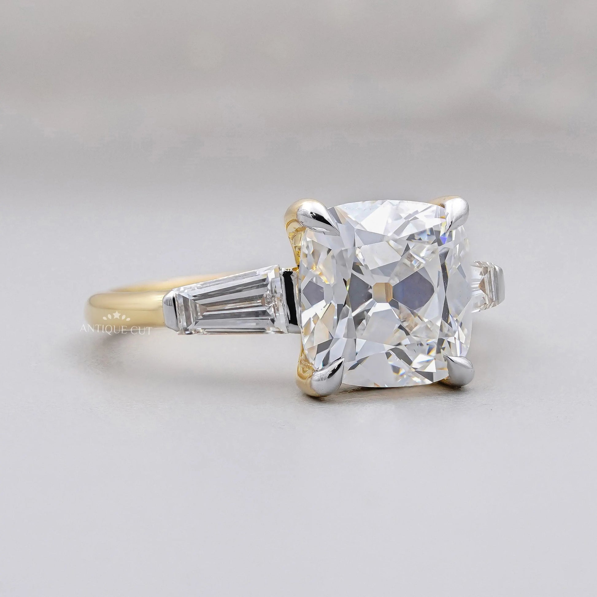 IGI certified old mine cushion cut engagement ring
