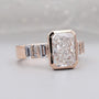 Round and baguette side stone engagement ring 