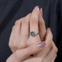 Fine jewelry round antique green diamond ring