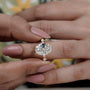 Oval Cut Diamond Engagement Ring with Hidden Halo & Marquise Side Stones