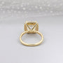 Cushion cut diamond ring with halo and pave band