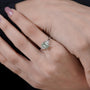 White gold emerald cut green diamond ring IGI certified