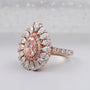 IGI certified rose gold cluster halo pink diamond ring