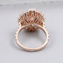 Antique cut rose gold pink diamond pear halo ring