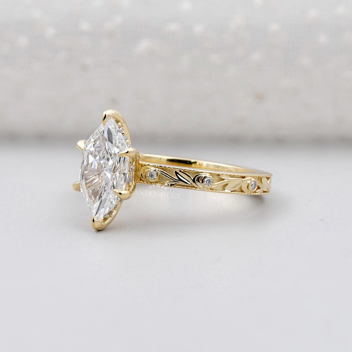 IGI Certified hexagon lab grown diamond engagement ring