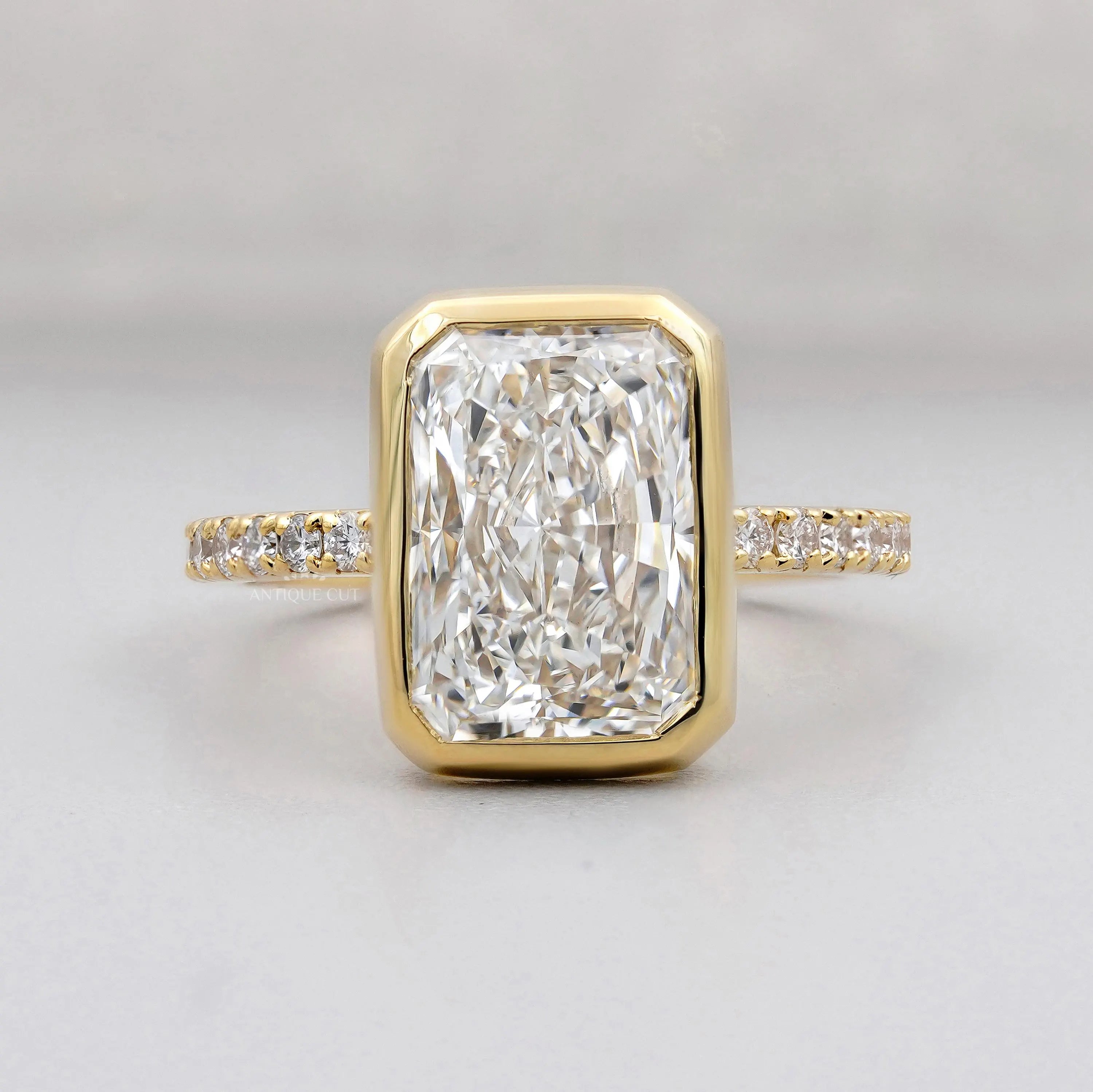 Radiant Cut Diamond Engagement Ring | Bezel Set