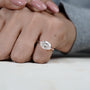 3.00TCW Oval Diamond Half Bezel Set Rose Gold Engagement Ring
