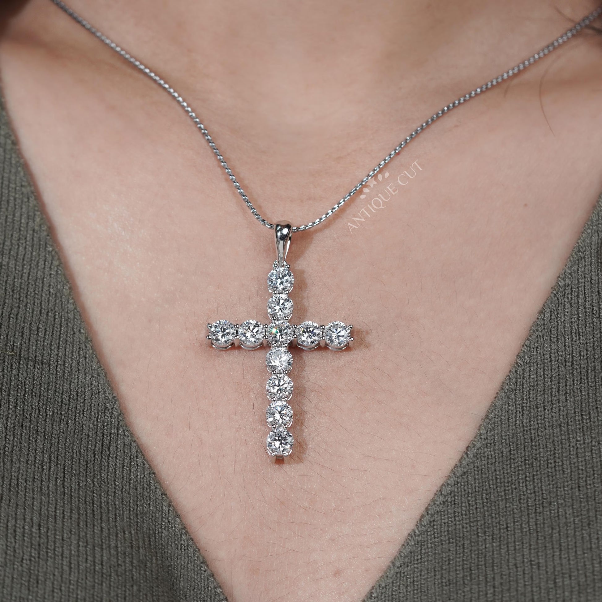 Diamond cross jewelry gift for women