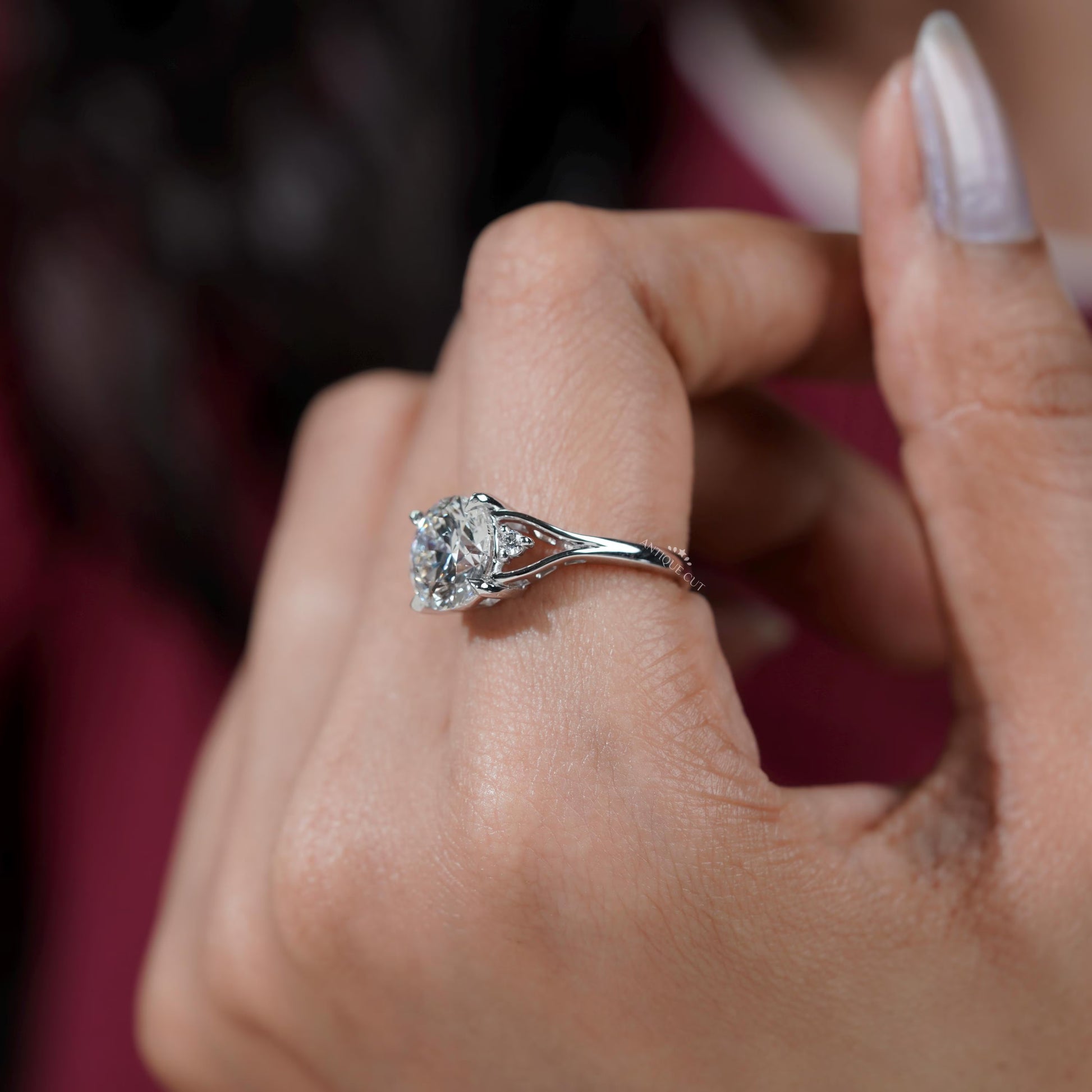 Classic round cut diamond engagement ring