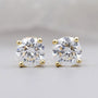 Round Diamond Stud Earrings in yellow gold