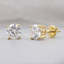 Round Diamond Stud Earrings with 4 prong setting