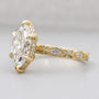 Lab grown marquise diamond ring with halo setting