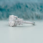 Antique cut engagement ring with oval cut lab grown diamond