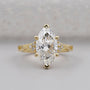 Marquise Cut Diamond Engagement Ring | with Round Side Diamonds