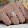 Oval Cut Diamond Engagement Ring with Hidden Halo & Marquise Side Stones