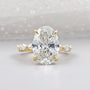Oval Cut Diamond Engagement Ring | Marquise Side Stones With Round Hidden Halo