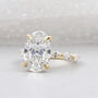Oval Cut Diamond Engagement Ring with Hidden Halo & Marquise Side Stones