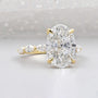 Oval Cut Diamond Engagement Ring with Hidden Halo & Marquise Side Stones