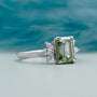 IGI certified emerald cut light green diamond ring